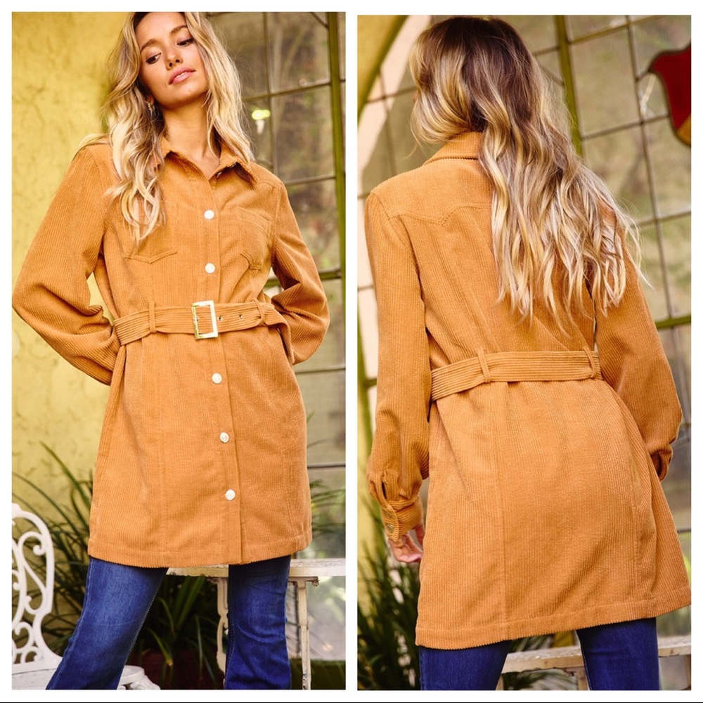 09 Fabulous Retro Chic Corduroy Trench Jacket - Picture 5 of 6